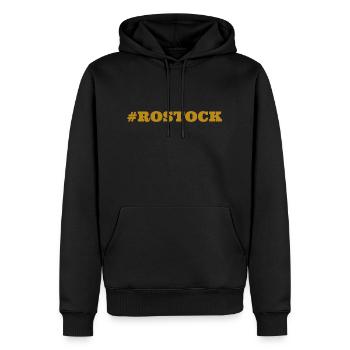 #Rostock Allemagne de l’Est - Sweat à capuche Premium bio Homme - noir - Devant - Nico (187cm)