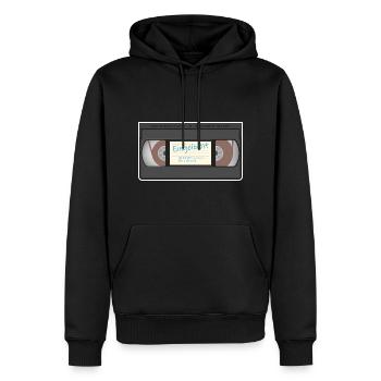 Video Kassette - Männer Premium Bio Hoodie - Schwarz - Vorne - Nico (187cm)