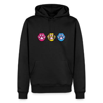 Cute Cat Paw Pansexual Pan Flag Flag LGBTQ - Men’s Premium Organic Hoodie - black - Front - Nico (187cm)