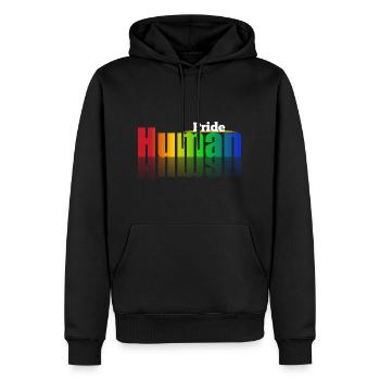 Pride Human - Sweat à capuche Premium bio Homme - noir - Devant - Nico (187cm)