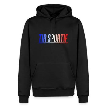 TIR SPORTIF CADEAU SPORT FRANCE - Sweat à capuche Premium bio Homme - noir - Devant - Nico (187cm)