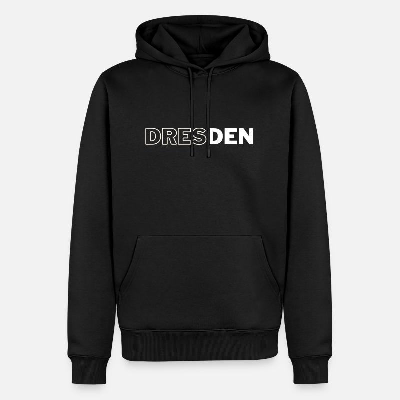 Dresden - Männer Premium Bio Hoodie - Schwarz