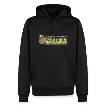 Les chanceux sont nés en 1941 tee St. Patrick’s - Sweat à capuche Premium bio Homme - noir - Devant - Nico (187cm)
