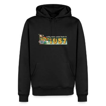 Les chanceux sont nés en 1957 tee St. Patrick’s - Sweat à capuche Premium bio Homme - noir - Devant - Nico (187cm)