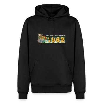 Les chanceux sont nés en 1962 tee St. Patrick’s - Sweat à capuche Premium bio Homme - noir - Devant - Nico (187cm)