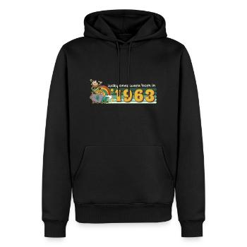 Les chanceux sont nés en 1963 tee St. Patrick’s - Sweat à capuche Premium bio Homme - noir - Devant - Nico (187cm)