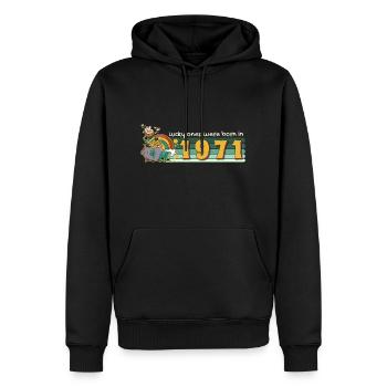 Les chanceux sont nés en 1971 tee St. Patrick’s - Sweat à capuche Premium bio Homme - noir - Devant - Nico (187cm)