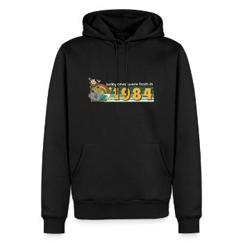 Les chanceux sont nés en 1984 tee St. Patrick’s - Sweat à capuche Premium bio Homme - noir - Devant - Nico (187cm)