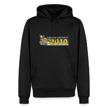 Les chanceux sont nés en 2010 tee St. Patrick’s - Sweat à capuche Premium bio Homme - noir - Devant - Nico (187cm)
