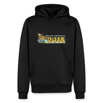 Les chanceux sont nés en 2015 tee St. Patrick’s - Sweat à capuche Premium bio Homme - noir - Devant - Nico (187cm)