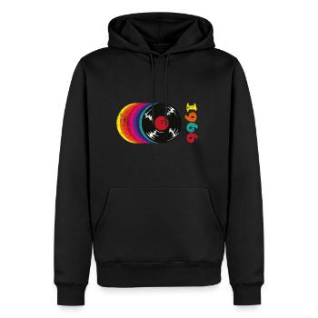Millésime 1966 - Sweat à capuche Premium bio Homme - noir - Devant - Nico (187cm)