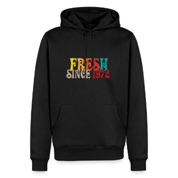 Vintage 1972 - Männer Premium Bio Hoodie - Schwarz - Vorne - Nico (187cm)