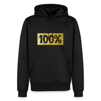 100% - Sweat à capuche Premium bio Homme - noir - Devant - Nico (187cm)