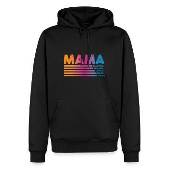 Maman Vintage - Sweat à capuche Premium bio Homme - noir - Devant - Nico (187cm)