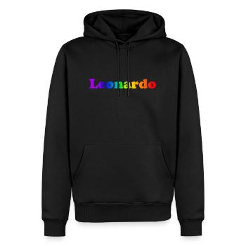 Leonardo - Männer Premium Bio Hoodie - Schwarz - Vorne - Nico (187cm)