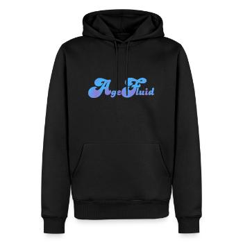 Agefluid - Men’s Premium Organic Hoodie - black - Front - Nico (187cm)