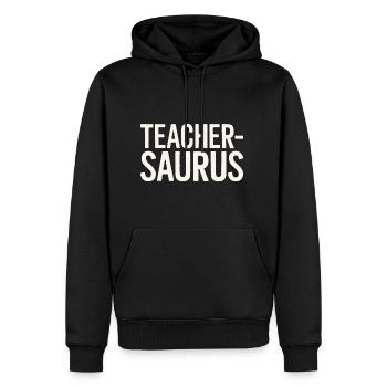 Teacher-saurus 8 - Männer Premium Bio Hoodie - Schwarz - Vorne - Nico (187cm)