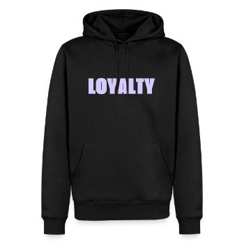 Loyalty - Männer Premium Bio Hoodie - Schwarz - Vorne - Nico (187cm)