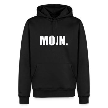 MOIN - Männer Premium Bio Hoodie - Schwarz - Vorne - Nico (187cm)