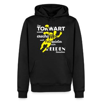 Torwart Held Quadrat 2f - Männer Premium Bio Hoodie - Schwarz - Vorne - Nico (187cm)