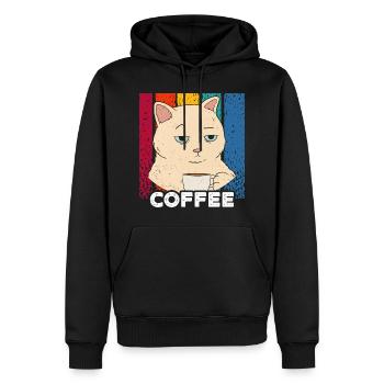 Morning grouch - Coffee - Men’s Premium Organic Hoodie - black - Front - Nico (187cm)