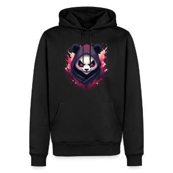 Panda ninja maléfique - Sweat à capuche Premium bio Homme - noir - Devant - Nico (187cm)