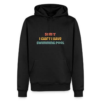 T shirt Sorry I can't i have swimming pool - Sweat à capuche Premium bio Homme - noir - Devant - Nico (187cm)
