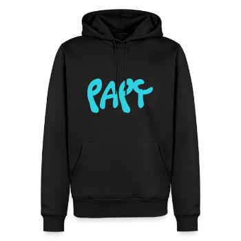 OPA. VATERTAG. FROHER VATERTAG. ICH LIEBE DICH. - Männer Premium Bio Hoodie - Schwarz - Vorne - Nico (187cm)