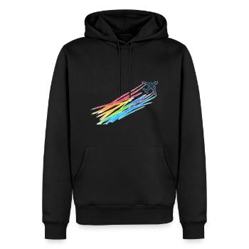 Rainbow Machine - Männer Premium Bio Hoodie - Schwarz - Vorne - Nico (187cm)