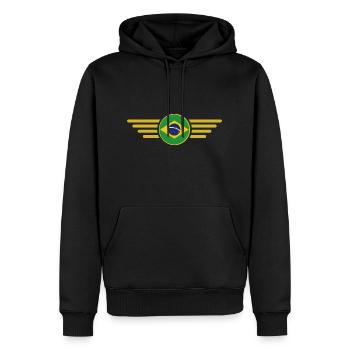 Ich liebe Brasilien, Eleganz Stil Design T-Shirt - Männer Premium Bio Hoodie - Schwarz - Vorne - Nico (187cm)