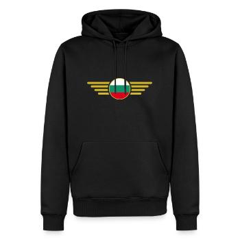 J’aime la Bulgarie, Style Design T-shirt, Vêtements - Sweat à capuche Premium bio Homme - noir - Devant - Nico (187cm)