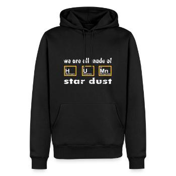 Wir sind alle aus Sternenstaub gemacht T-Shirt - Universum - Männer Premium Bio Hoodie - Schwarz - Vorne - Nico (187cm)