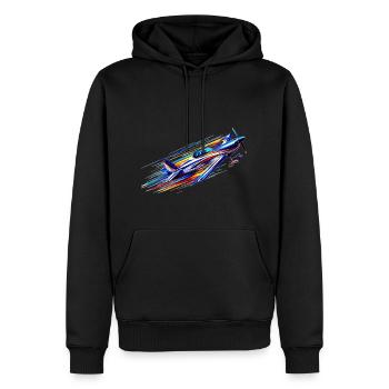 Avion de voltige - Sweat à capuche Premium bio Homme - noir - Devant - Nico (187cm)