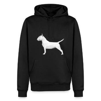 Bull terrier - Sweat à capuche Premium bio Homme - noir - Devant - Nico (187cm)