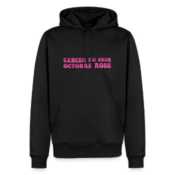 Brustkrebs Rosa Oktober - Männer Premium Bio Hoodie - Schwarz - Vorne - Nico (187cm)