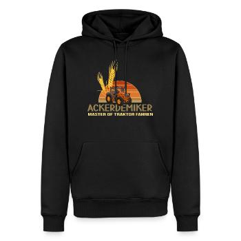 traktoren bauer acker traktor landwirtschaft ernte - Männer Premium Bio Hoodie - Schwarz - Vorne - Nico (187cm)
