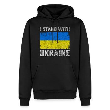 Support Ukraine I Stand With Ukraine Ukrainian - Männer Premium Bio Hoodie - Schwarz - Vorne - Nico (187cm)