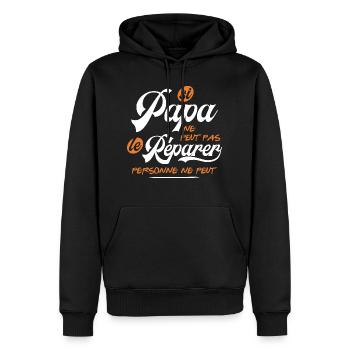 Si papa ne peut le réparer cadeau papa fête des - Sweat à capuche Premium bio Homme - noir - Devant - Nico (187cm)