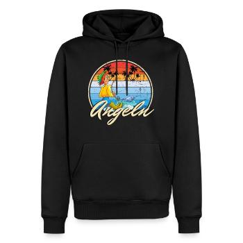 Pêcheur à la ligne motif amusant comme idée cadeau - Sweat à capuche Premium bio Homme - noir - Devant - Nico (187cm)
