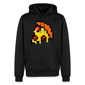 Pixel Pizza - Sweat à capuche Premium bio Homme - noir - Devant - Nico (187cm)