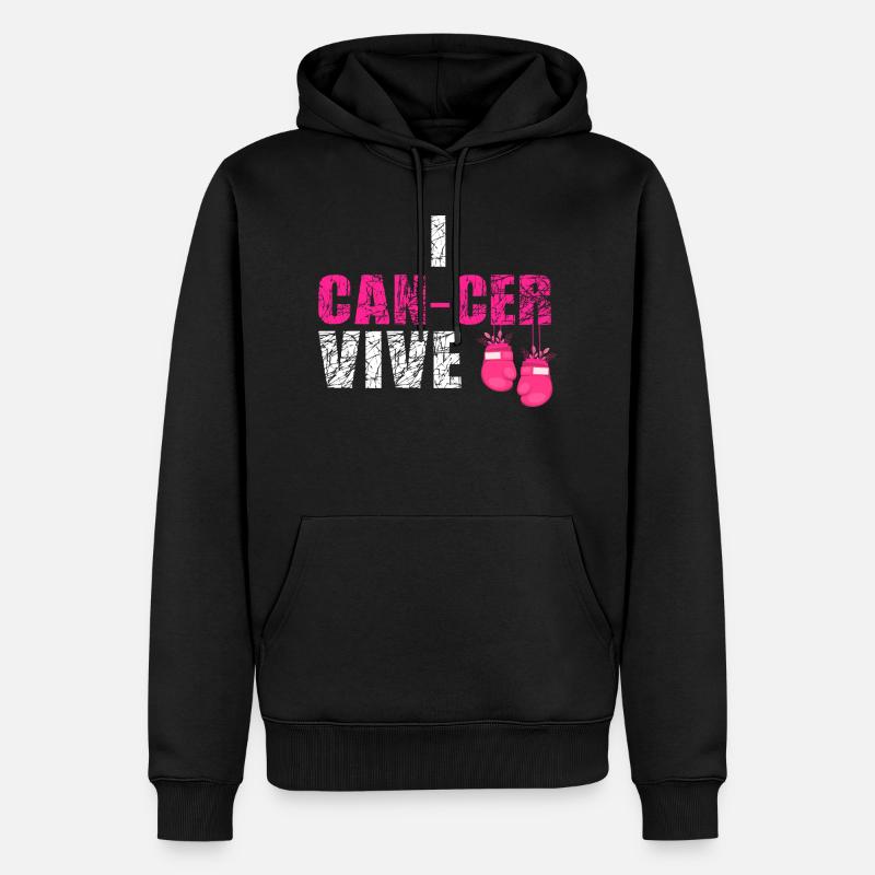 Brustkrebs Brustkrebs Loop - Männer Premium Bio Hoodie - Schwarz