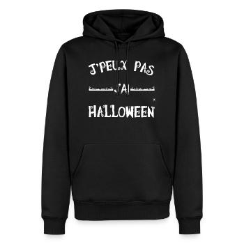 je peux pas j'ai Halloween | cadeau Halloween !! - Sweat à capuche Premium bio Homme - noir - Devant - Nico (187cm)
