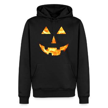 Helloween Pumpkin Face Creepy Fire - Men’s Premium Organic Hoodie - black - Front - Nico (187cm)