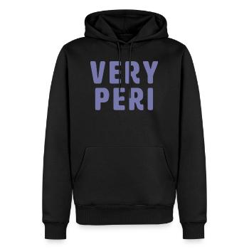 Very Peri - Männer Premium Bio Hoodie - Schwarz - Vorne - Nico (187cm)