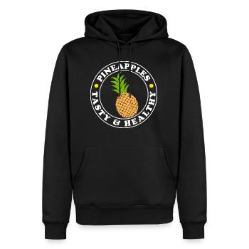 Ironie du dicton : vitamines des ananas tropicaux - Sweat à capuche Premium bio Homme - noir - Devant - Nico (187cm)