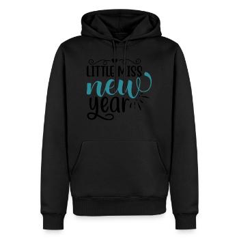 Design Little miss new year - Sweat à capuche Premium bio Homme - noir - Devant - Nico (187cm)