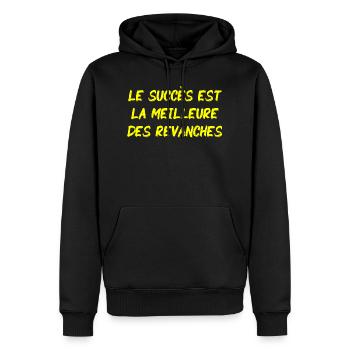 Le succès est la meilleure des revanches - GLD - Sweat à capuche Premium bio Homme - noir - Devant - Nico (187cm)