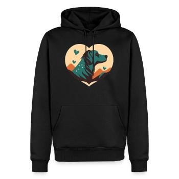 Liebe zu Hunden - Männer Premium Bio Hoodie - Schwarz - Vorne - Nico (187cm)