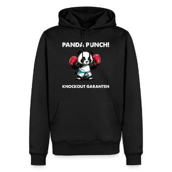 Panda Boxer Boxender Pandabär - Männer Premium Bio Hoodie - Schwarz - Vorne - Nico (187cm)