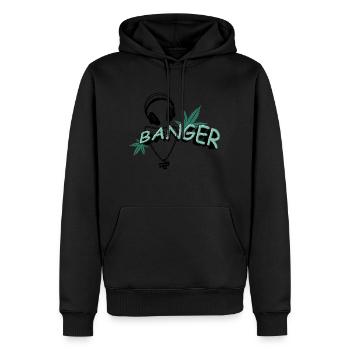 BANGER HEMP MUSIC DNB D'N'B Music Old School - Men’s Premium Organic Hoodie - black - Front - Nico (187cm)